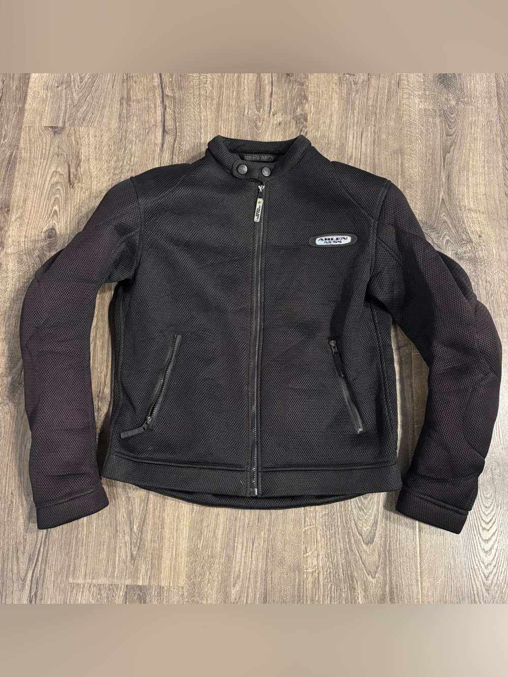 Arlen Ness Biker Mesh Jacket Black Full Zip Bikewear Padded Motorcycle Men’s LRG